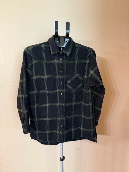 Hester & Orchard Tops - Black & Olive Plaid Button-Down Shirt
